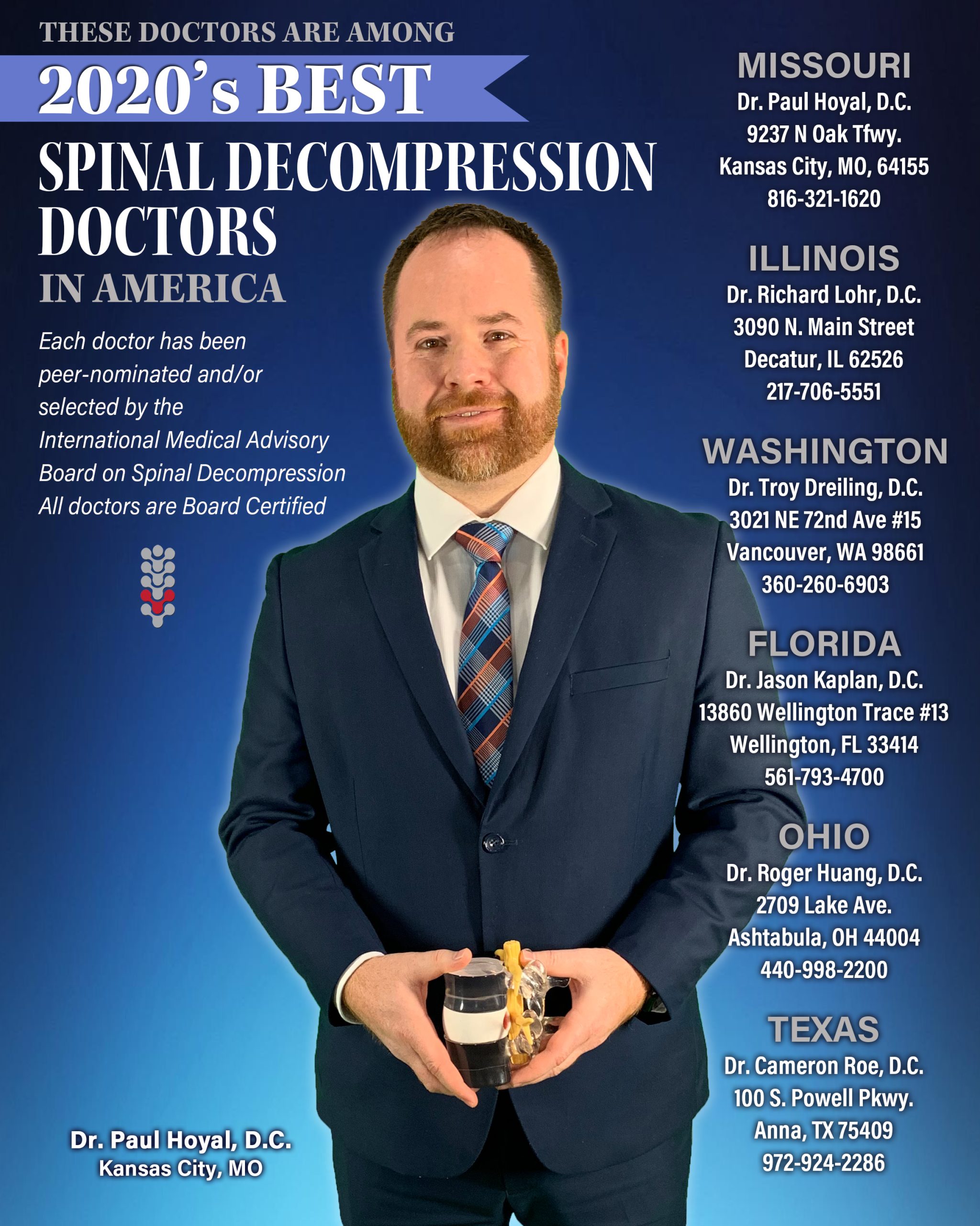 Image of a spinal compression doctors award.