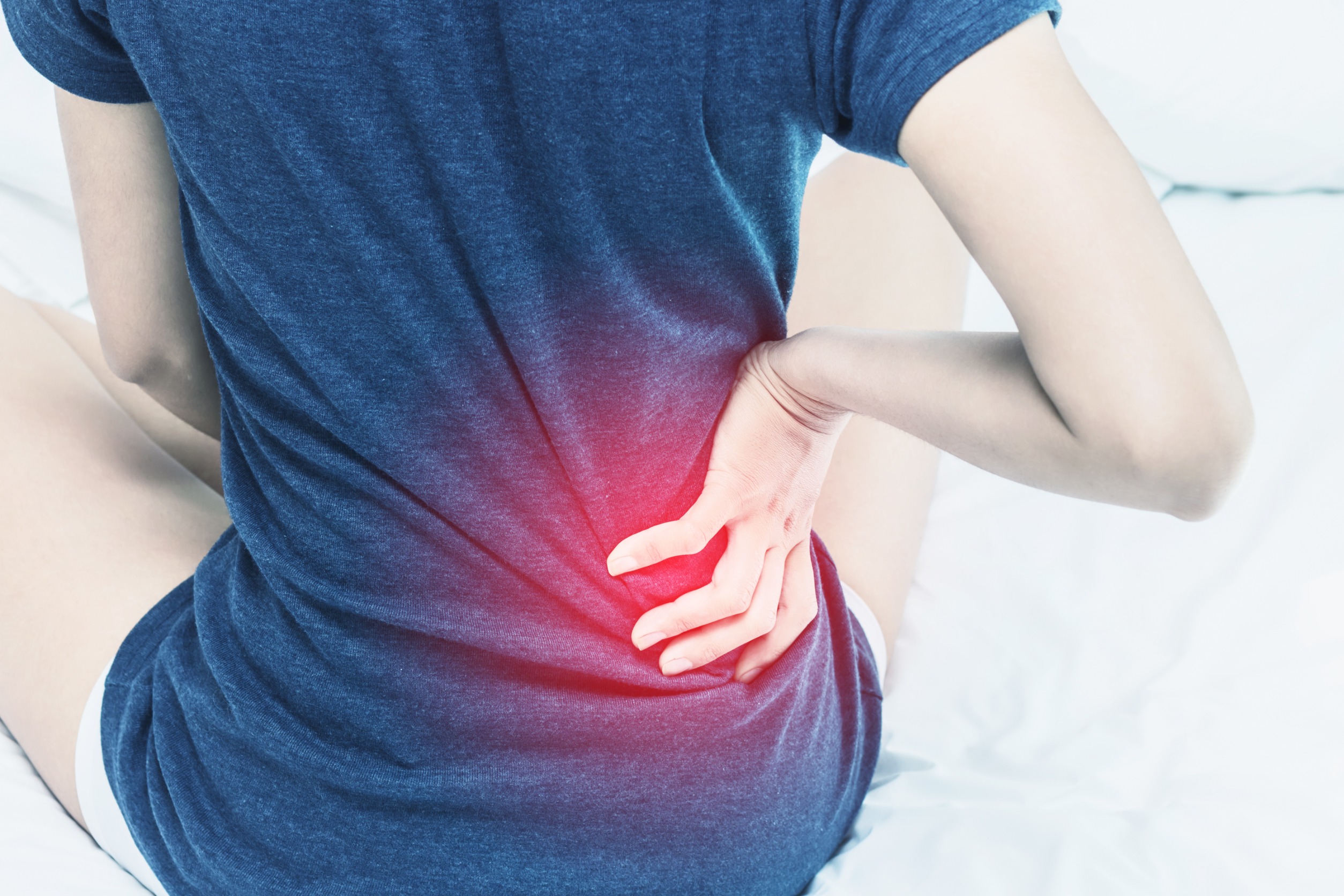 Image of a woman with sciatica pain.